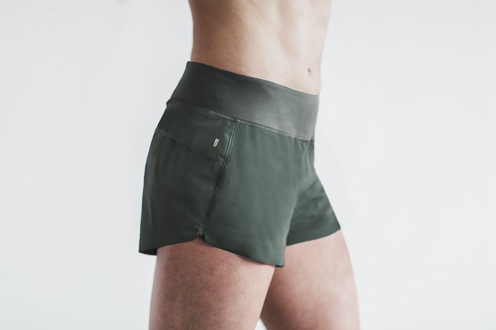 NOBULL Women's Pace 3" Shorts - Ivy Green - Ireland (8579NVPSE)